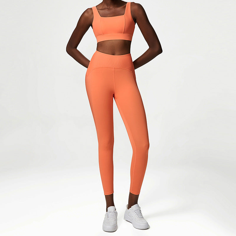 Trajes de yoga para mujer Ropa deportiva color nude