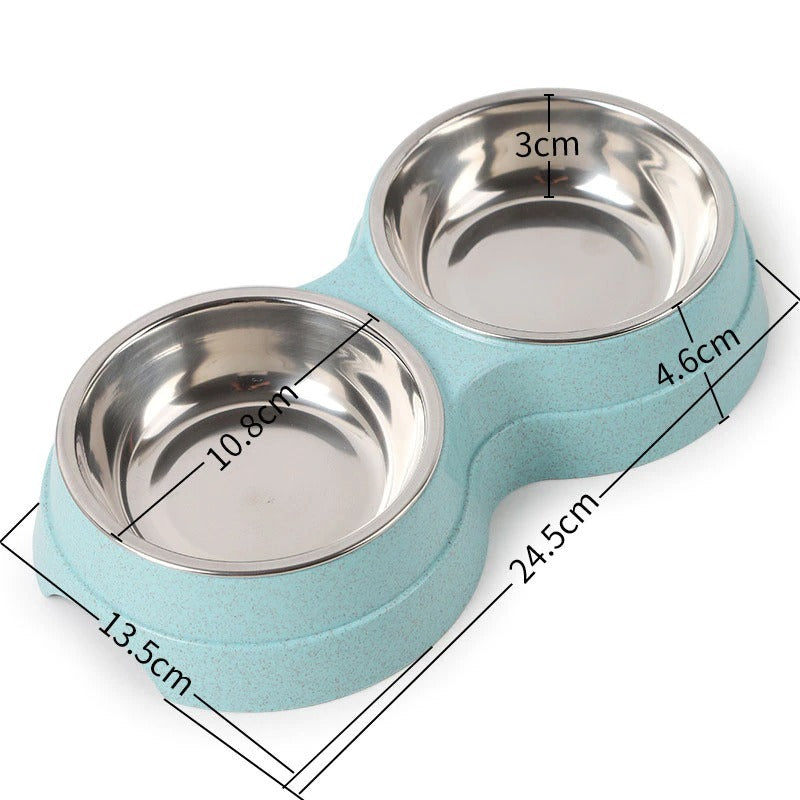 Gamelles doubles en acier inoxydable pour animaux de compagnie, distributeur d'eau et de nourriture pour chiens, accessoires pour petits chiens et chats