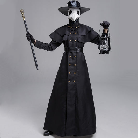 Costume de héros du donjon sombre d'Halloween, costume de docteur de la peste à bouche de corbeau