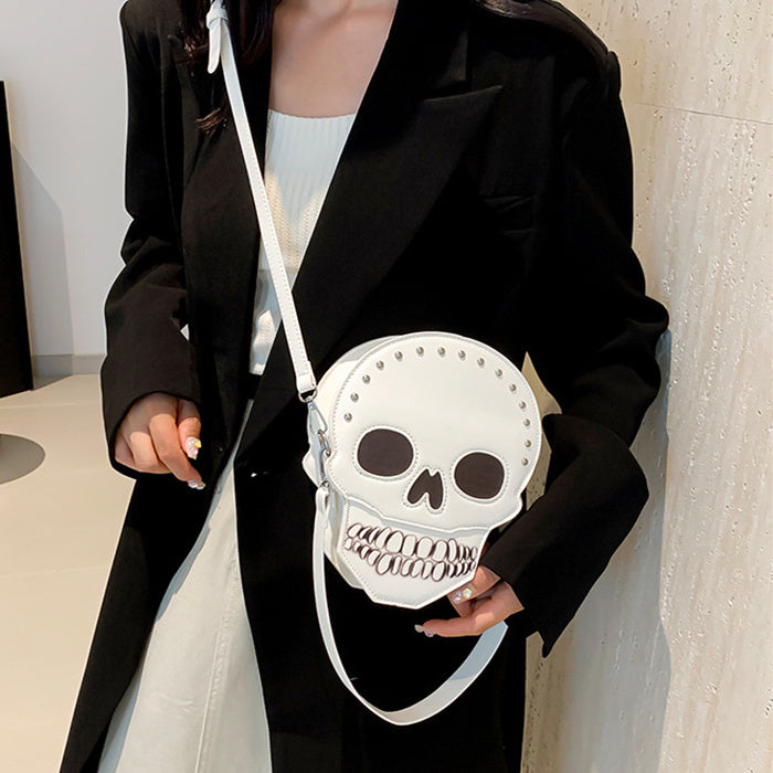 Sac bandoulière motif tête de mort pour Halloween, sac messager amusant et mignon, sac à bandoulière créatif pour femmes