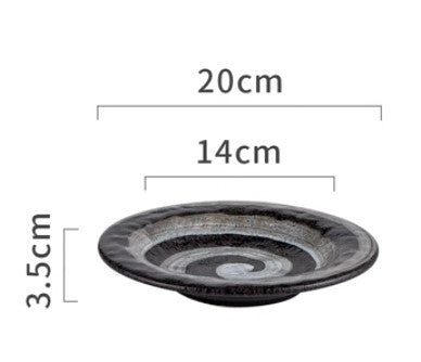 Assiette en céramique rétro pour la cuisson des sushis, épine, usage domestique