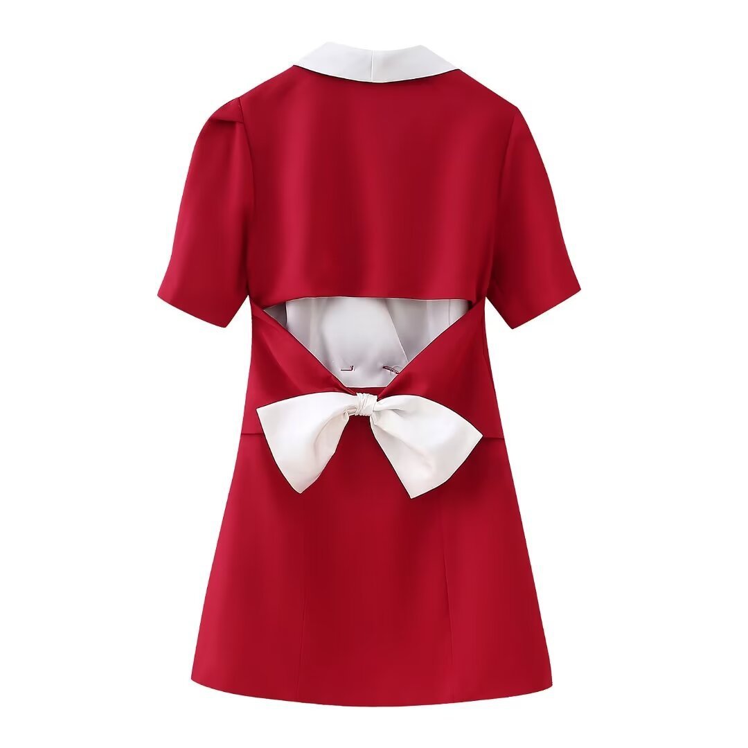 Summer New French Style Bow Dress