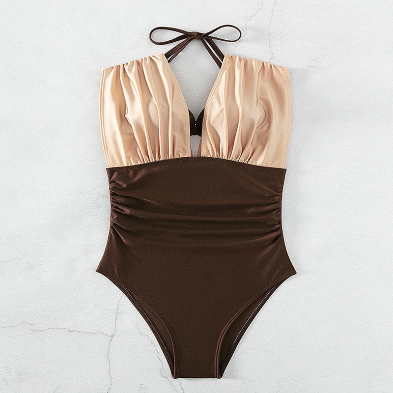Traje de baño de una pieza Bikini con cordones para mujer
