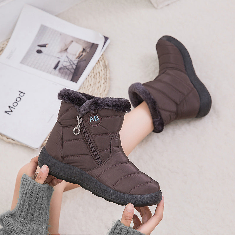 Botas de nieve impermeables, cálidas y afelpadas, para invierno, botines casuales y ligeros