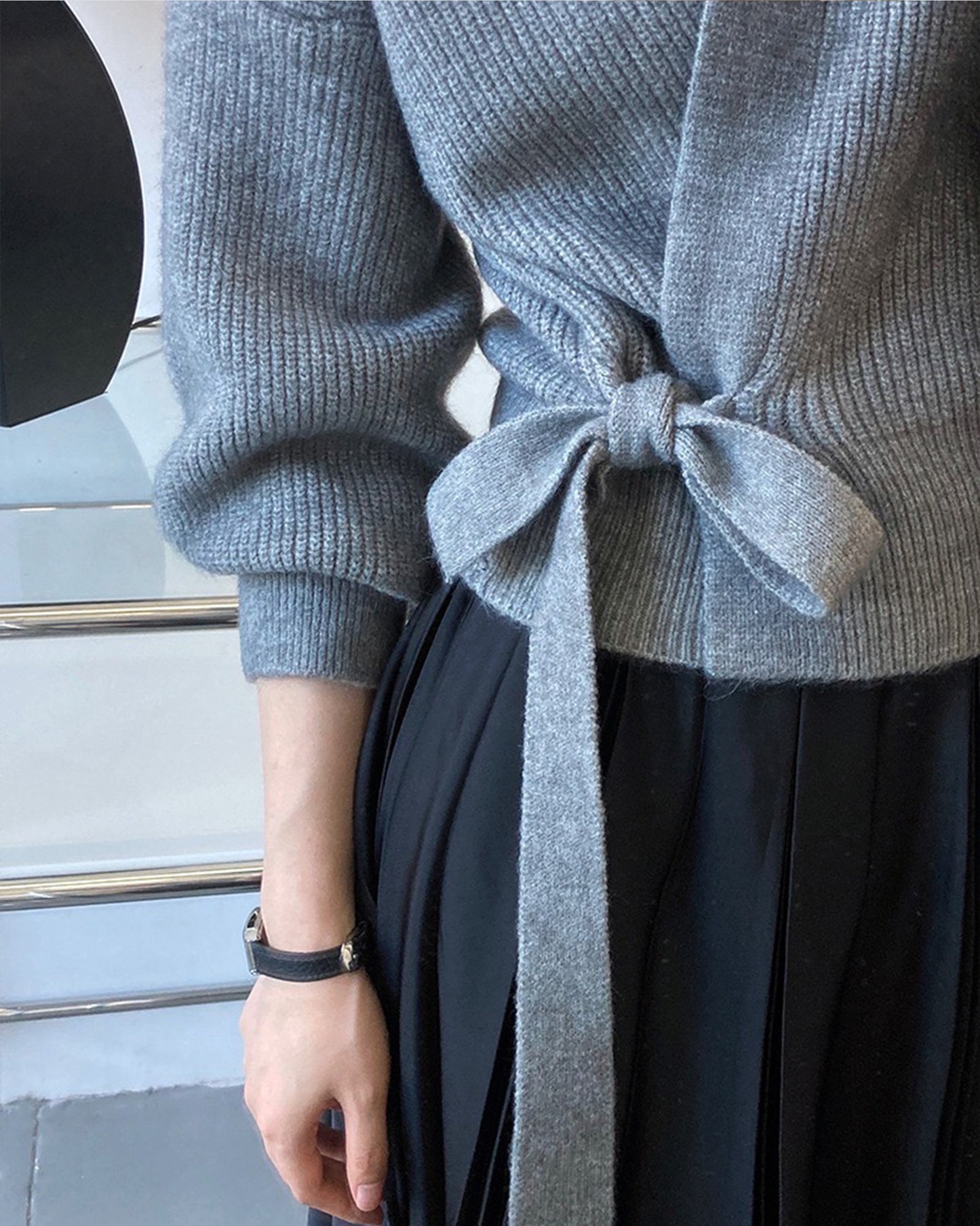 Cardigan en tricot rétro français, col en V, pull ample pour femme, vêtement de printemps fait main, vêtements pour femmes