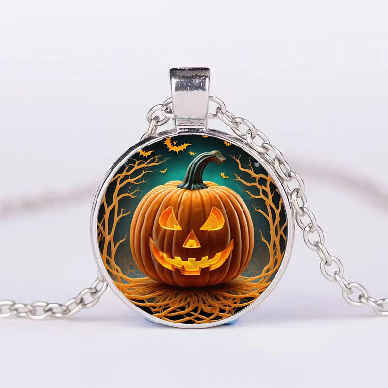 Collier rond Halloween citrouille fantôme chauve-souris hommes et femmes personnalité clavicule collier mode bijoux accessoires
