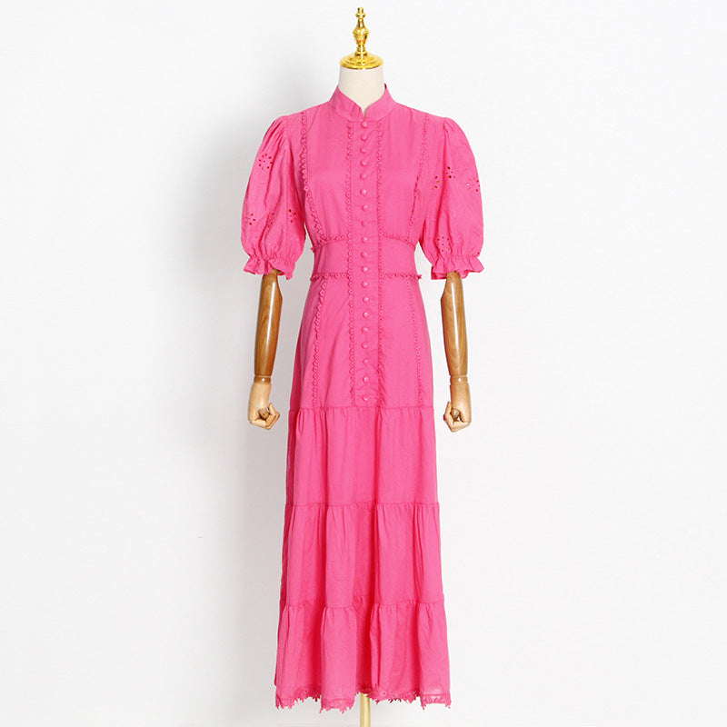 Temperament And Elegant Single-breasted Waist Slimming Dress