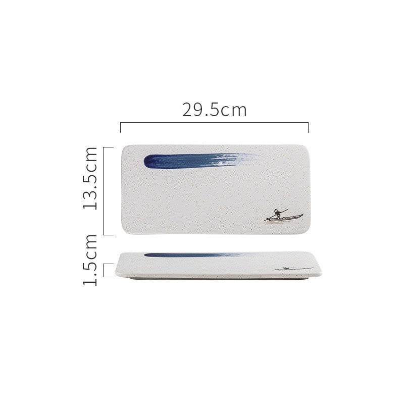 Nuevo Plato de sushi japonés de cerámica rectangular