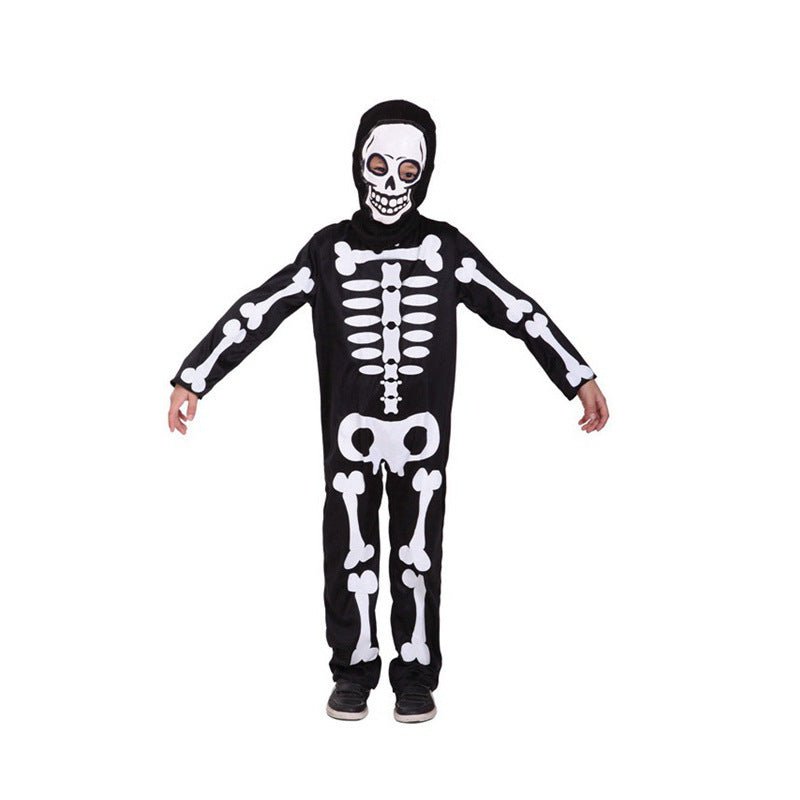 Costume de bal de maquillage pour enfants, fête d'Halloween, carnaval, crâne, garçon