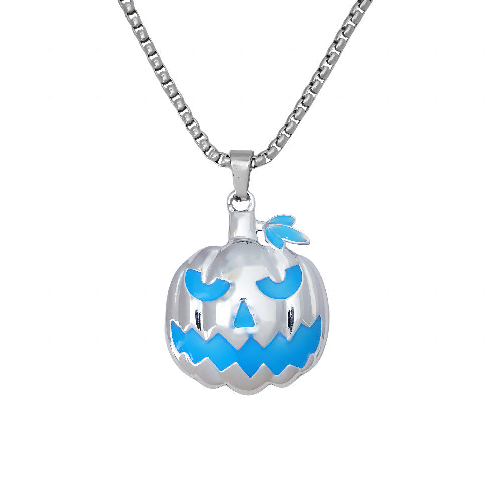Collier pendentif citrouille lumineux avec accessoires pour le festival des fantômes d'Halloween