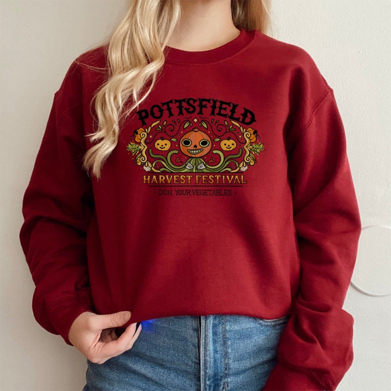 Sweats à imprimé citrouille d'Halloween pour femmes