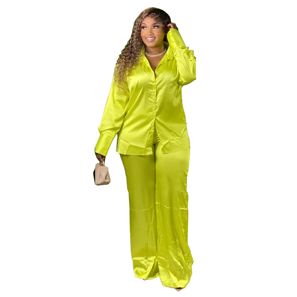 Ropa de mujer de gran tamaño Nuevo traje casual de dos piezas de moda de color sólido