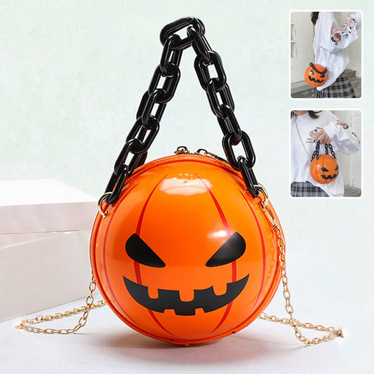 Sacs à main en forme de citrouille d'Halloween avec chaîne, sacs à bandoulière créatifs et amusants pour enfants et femmes