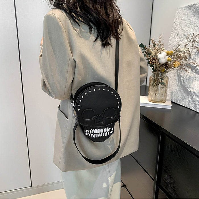 Sac bandoulière motif tête de mort pour Halloween, sac messager amusant et mignon, sac à bandoulière créatif pour femmes