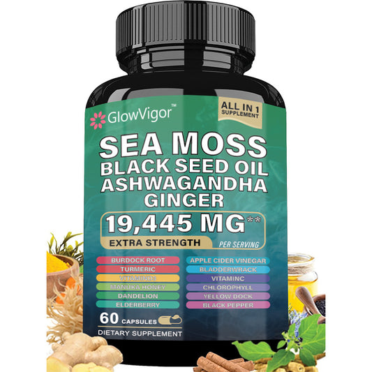 Mousse de mer GlowVigor, huile de nigelle, ashwagandha, gingembre
