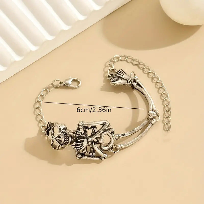 Bracelet tête de mort exagéré, bijou tendance pour Halloween