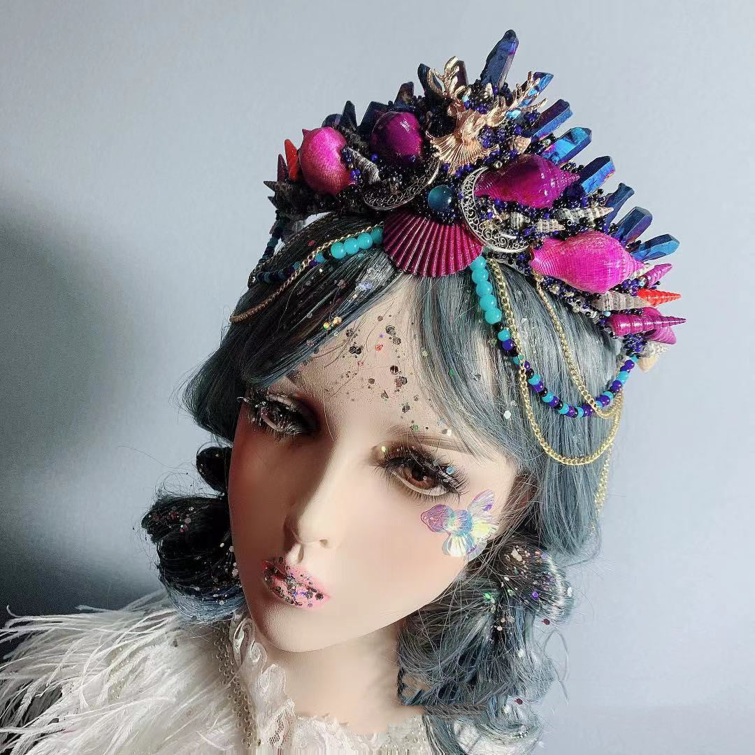 Coiffe de princesse sirène rétro Ocean Wind