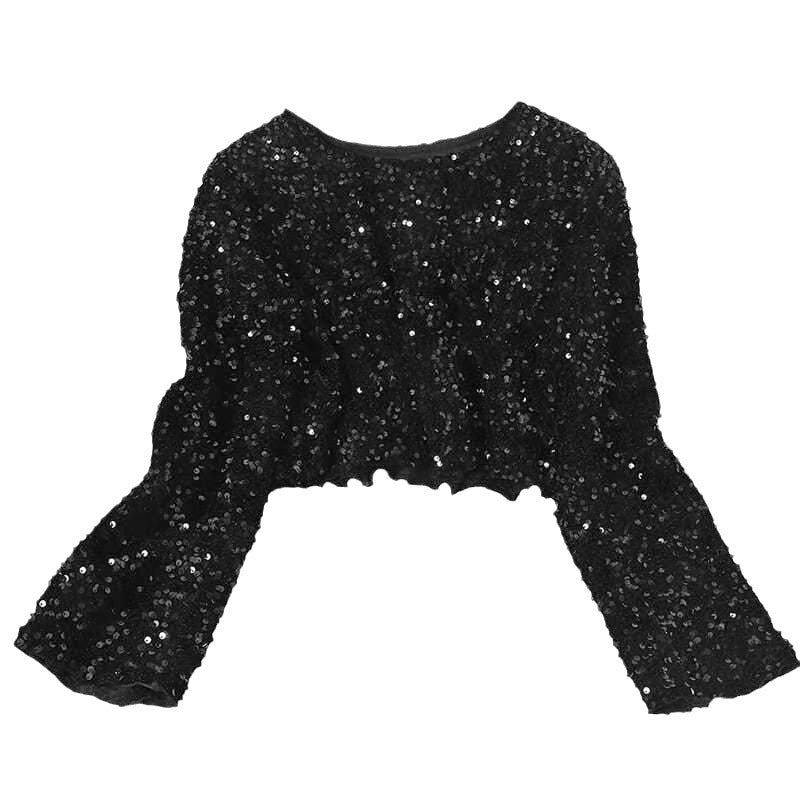 Haut à paillettes tendance pour femme Short à paillettes
