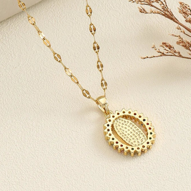Collar de moda colorido con microincrustaciones de circonitas y diseño de personalidad