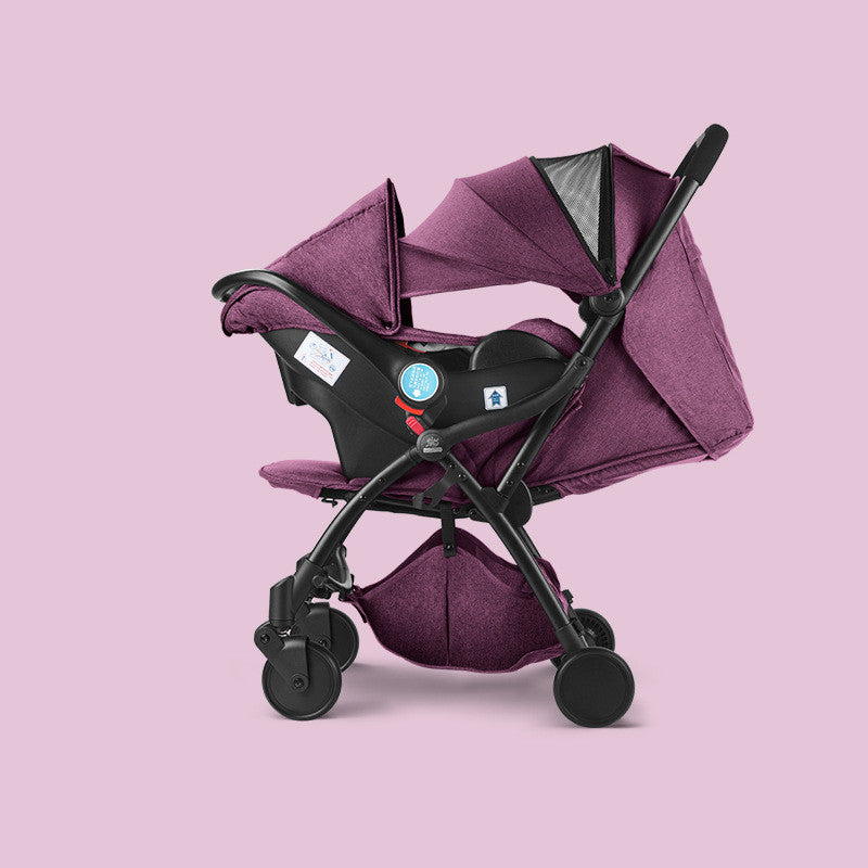 Cesta para cochecito de bebé plegable automática, combinación de modelos tres en uno