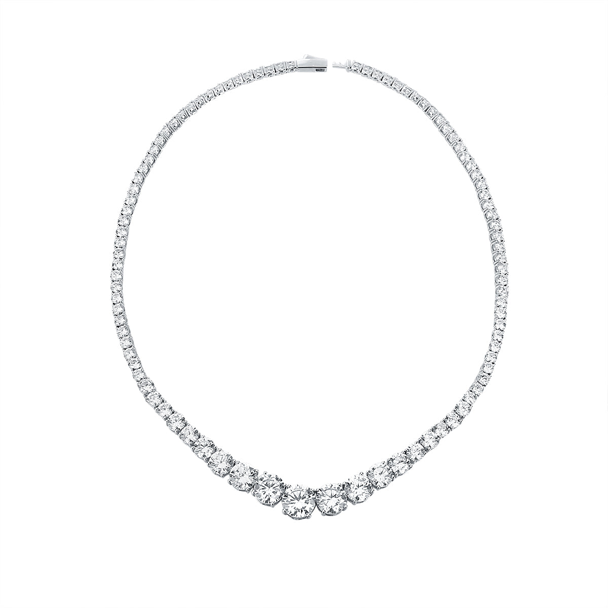 Collier en argent sterling 925 avec moissanite et diamants pour femme