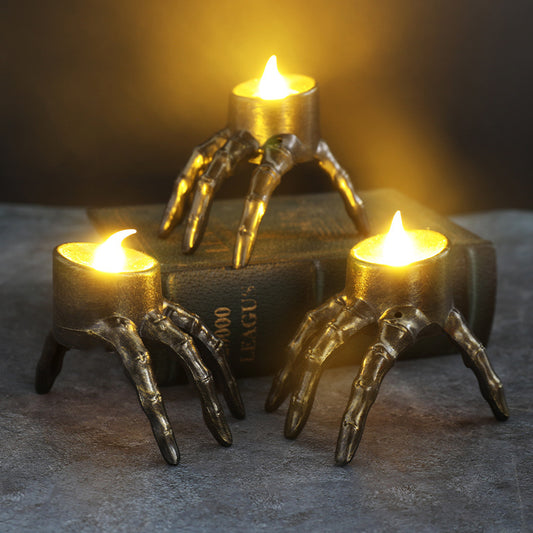 Accessoires de disposition d'ambiance lumineuse manuelle pour crâne d'Halloween