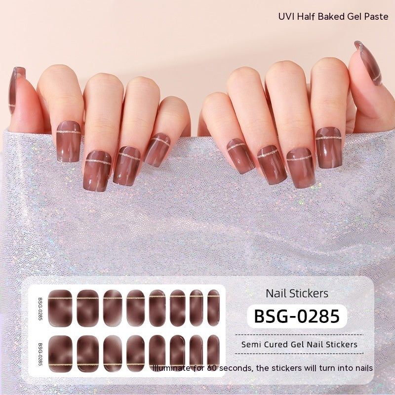 Autocollant pour ongles en gel semi-durcissant simple et tendance pour femmes