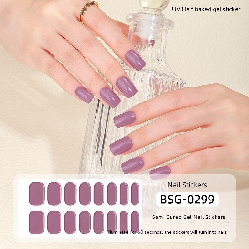 Autocollant pour ongles en gel semi-durcissant simple et tendance pour femmes