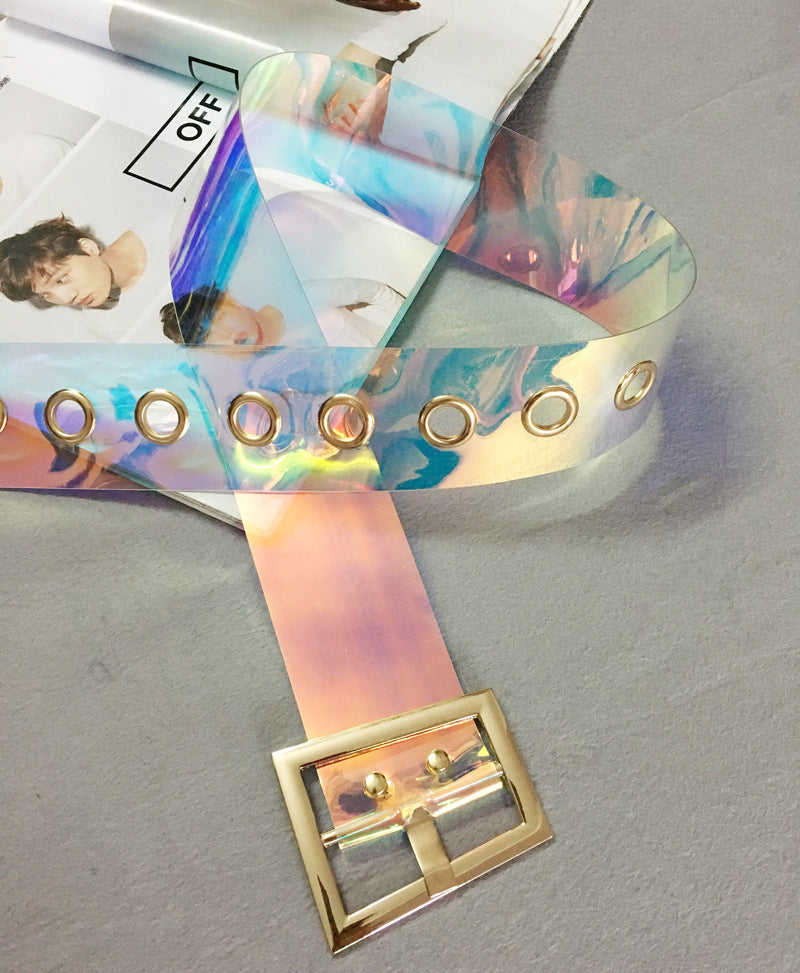 Ceinture transparente en PVC pour jeans décontractés pour femmes