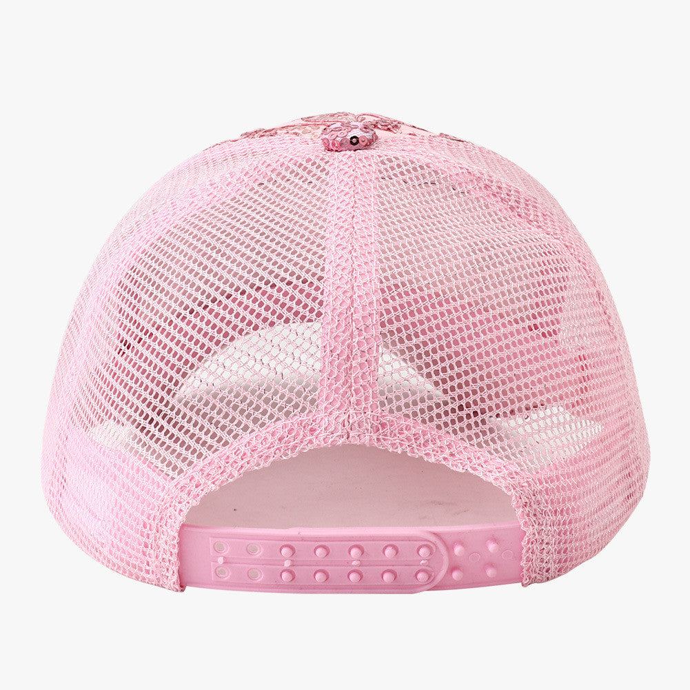 Gorra con visera de lentejuelas de moda informal para mujer