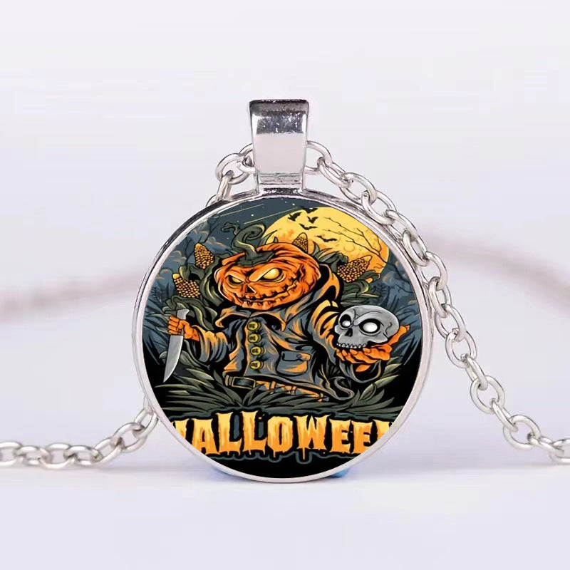 Collier rond Halloween citrouille fantôme chauve-souris hommes et femmes personnalité clavicule collier mode bijoux accessoires