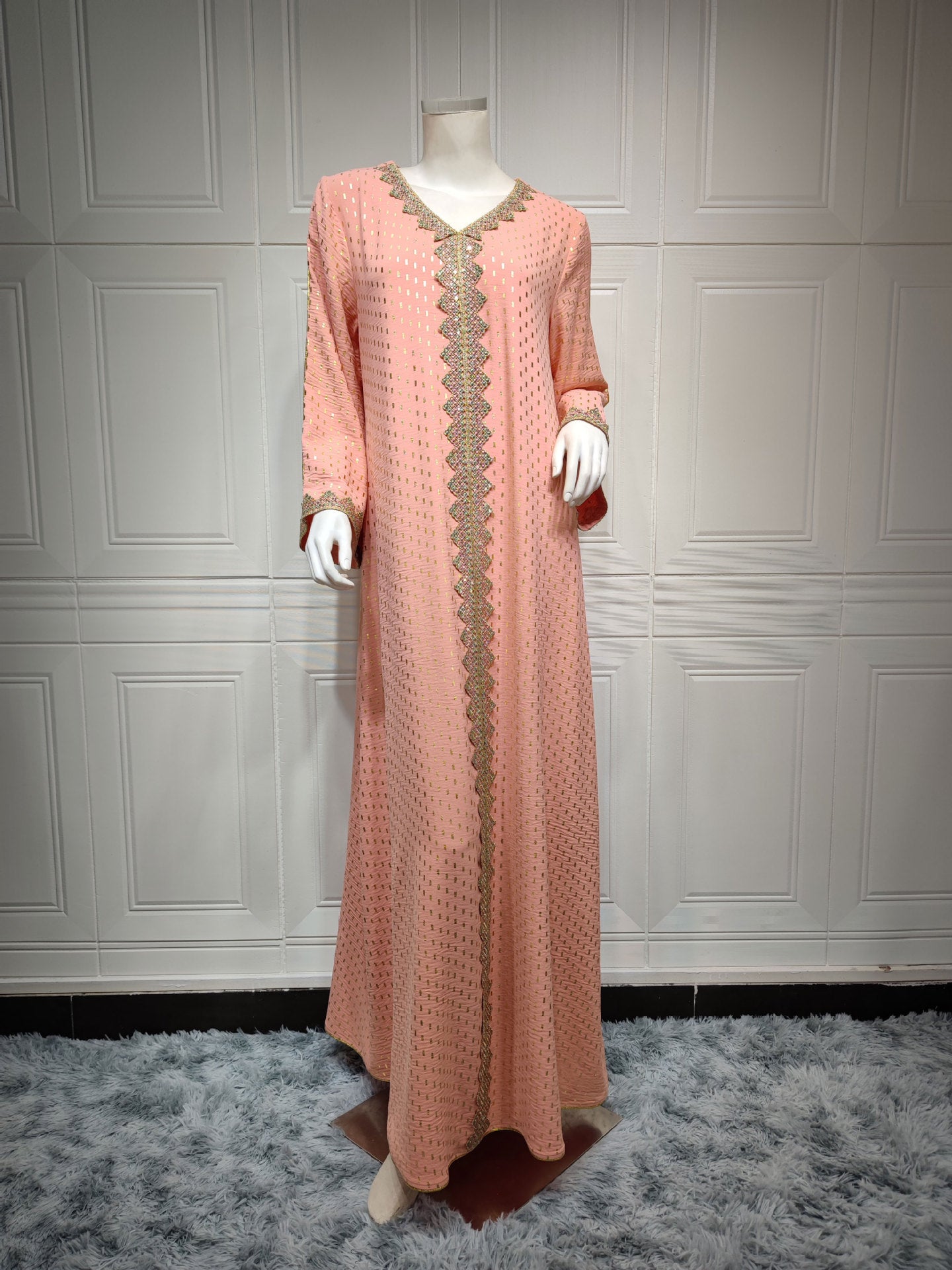 Vestido musulmán de Dubái para el verano con efecto bronceado