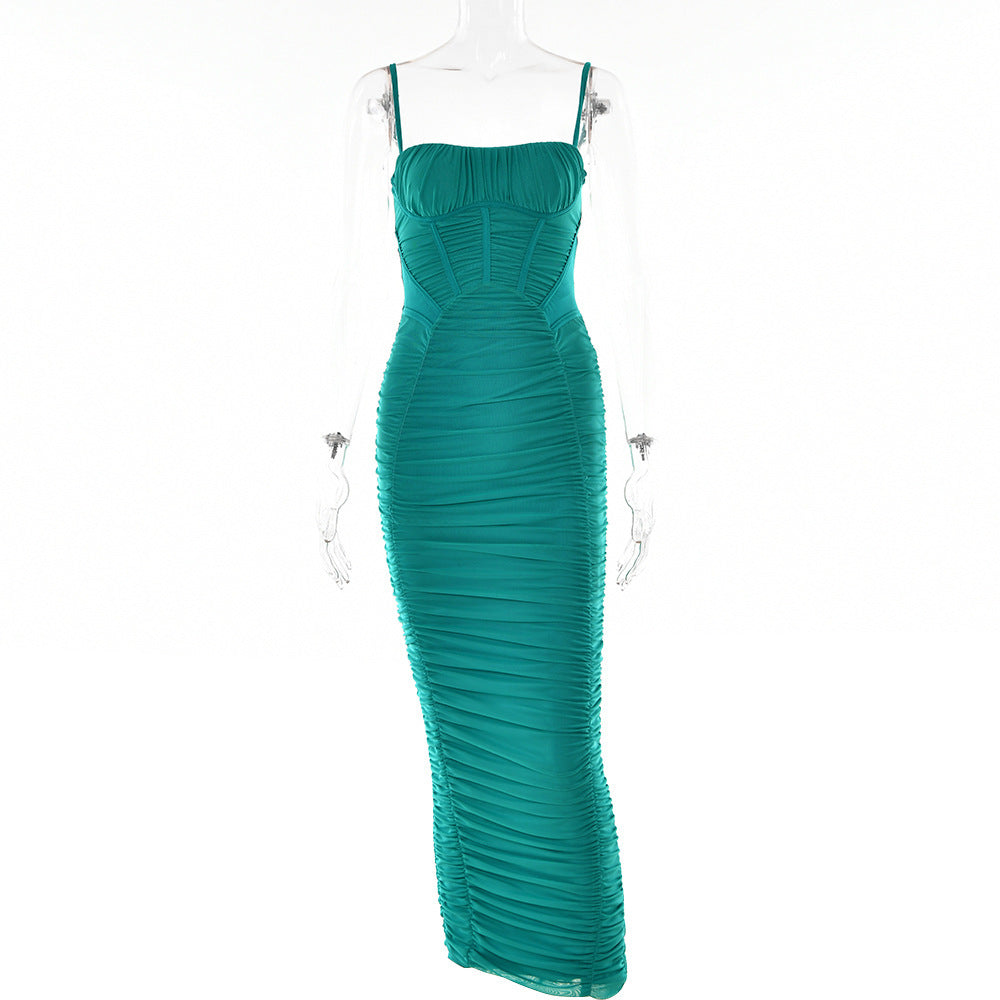 Tight Waist Drape Dress