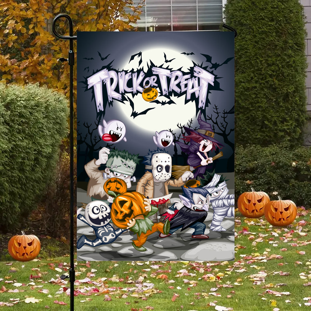 Bandera de jardín de Halloween Bandera del Día de los Muertos Fantasma creativo