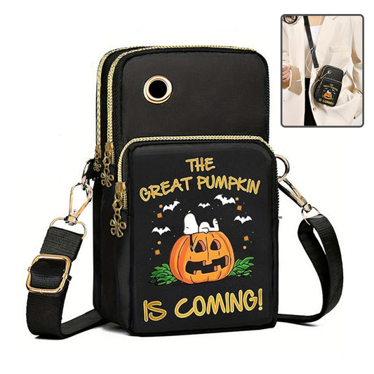 Sac à bandoulière motif citrouille d'Halloween pour téléphone, porte-monnaie, mini sac à bandoulière mignon pour enfants et femmes