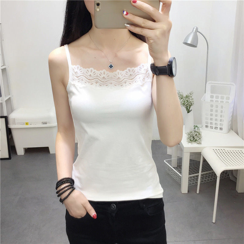 Camisola de encaje con chaleco interior