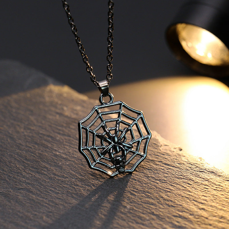 Collier avec pendentif tête de citrouille, crâne, chauve-souris et fantôme du festival des fantômes