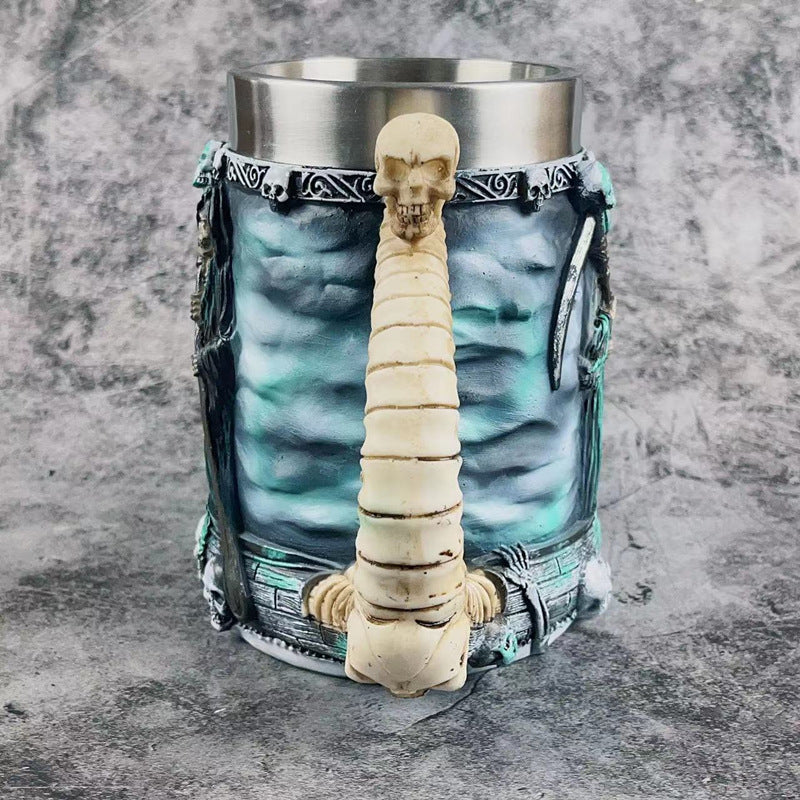 Taza creativa con forma de calavera de barco de la muerte de estilo europeo y americano