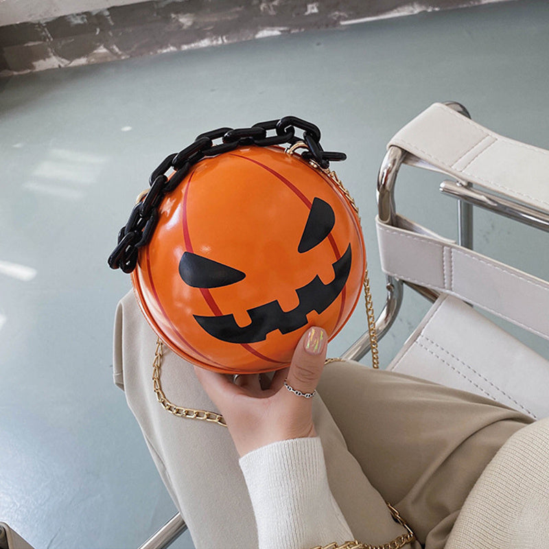Sacs à main en forme de citrouille d'Halloween avec chaîne, sacs à bandoulière créatifs et amusants pour enfants et femmes