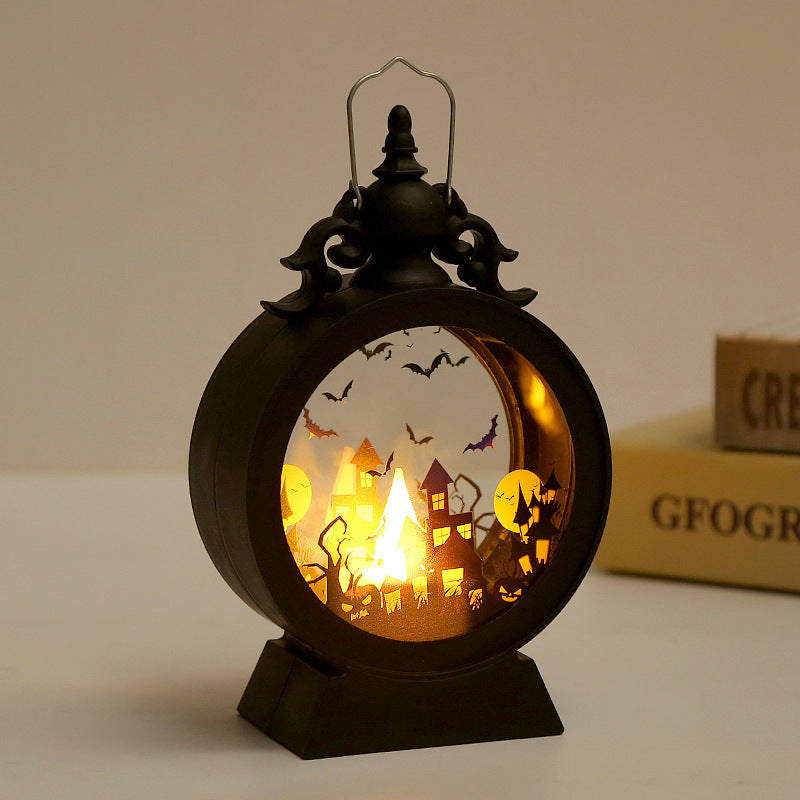 Lanterne tempête portable à bougie rétro d'Halloween