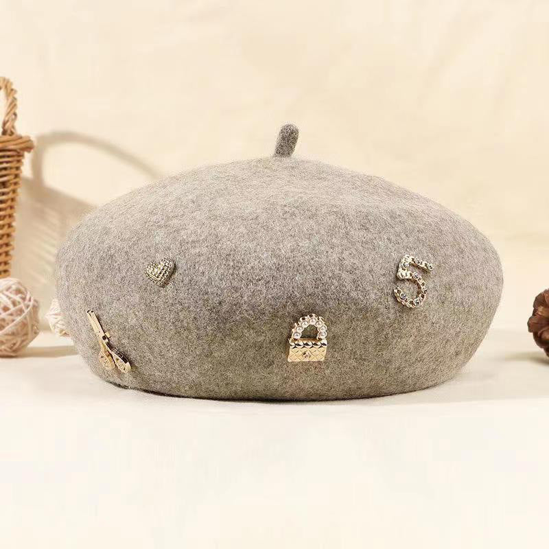 Gorro de lana cálido de moda para otoño e invierno para mujer