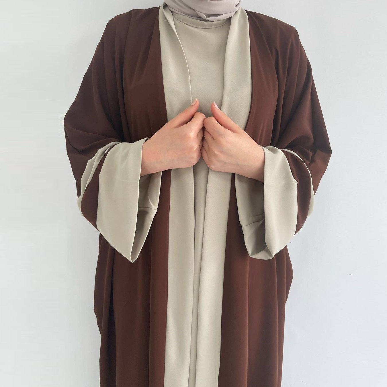 Robe longue musulmane pour femme, ensemble deux pièces, abaya