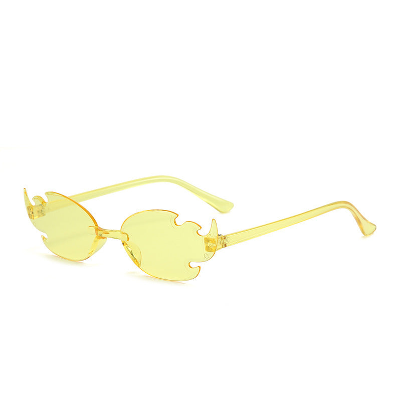 Lunettes de soleil colorées sans monture, tendance et personnalisées, couleur bonbon, pour soirée dansante