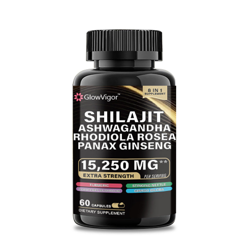Shilajit GlowVigor, Ashwagandha, Rhodiola Rosea, Panax Ginseng
