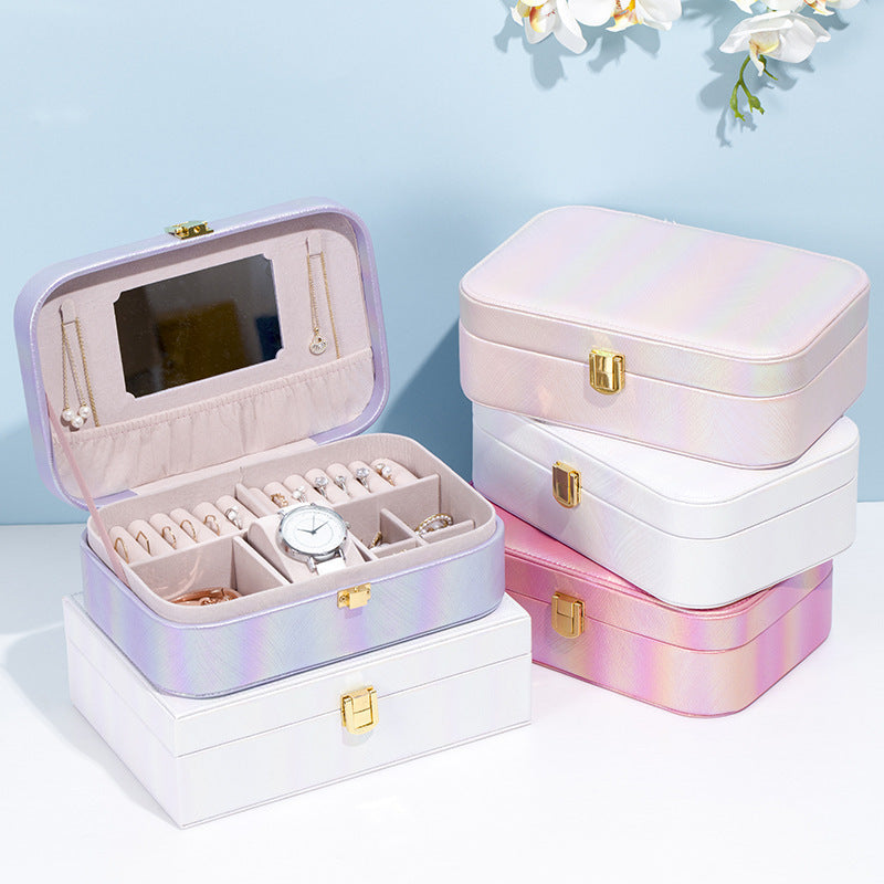 Boîte à bijoux princesse portable multifonctionnelle grande capacité