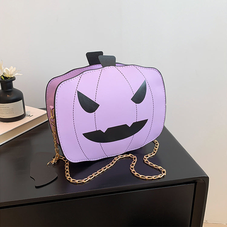 Sac à bandoulière citrouille d'Halloween pour filles, sac à bandoulière créatif et amusant avec chaîne pour femmes