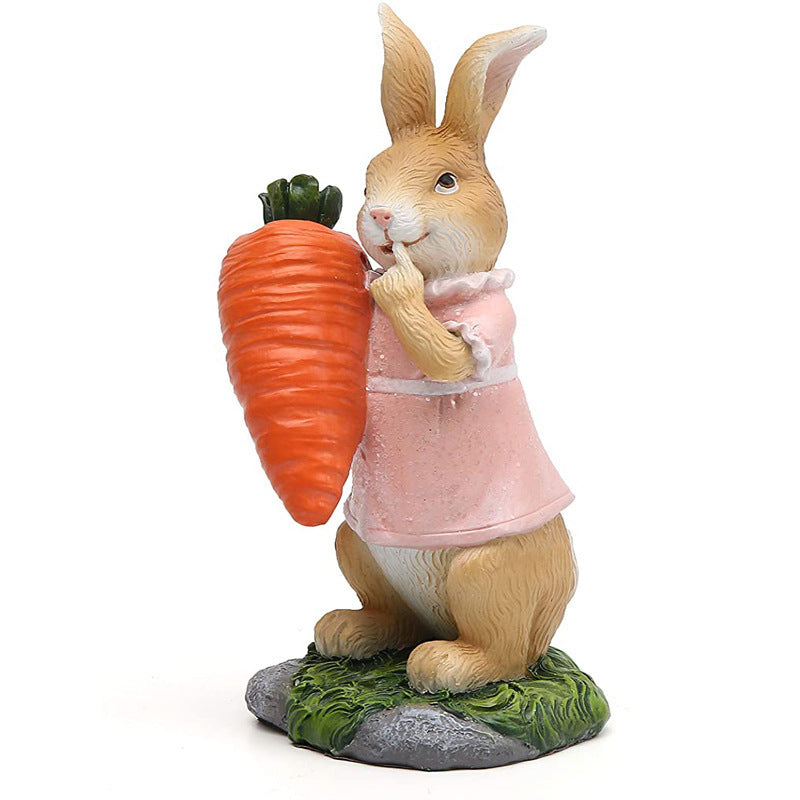 Statue artisanale en forme d'œuf de lapin de Pâques