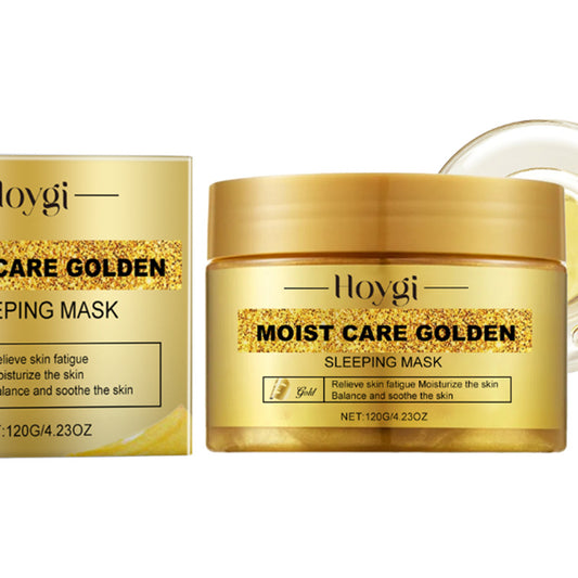Le masque de sommeil doré hydrate et illumine les cheveux
