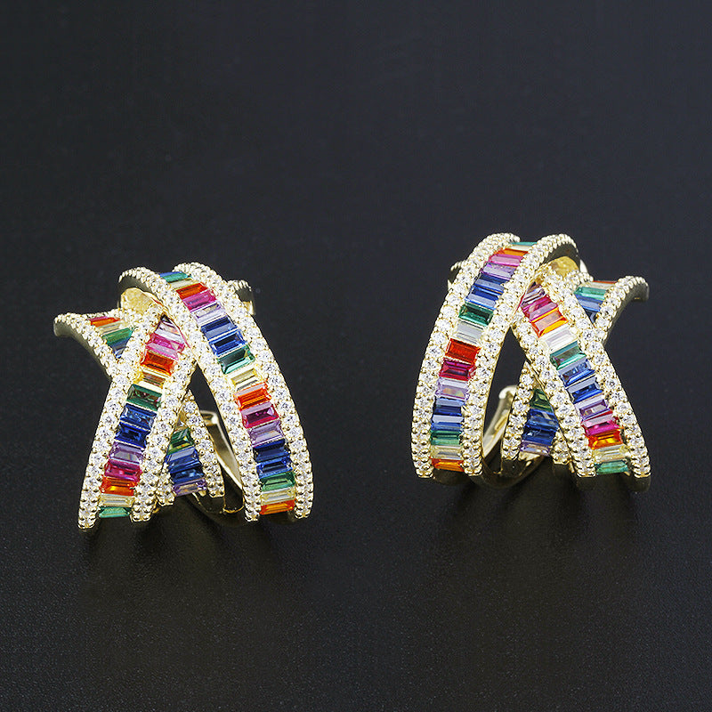 Boucles d'oreilles en argent S925 et zircon