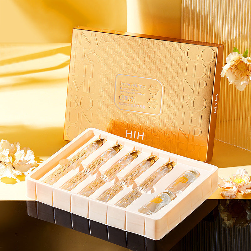 Kit de beauté aux peptides de protéines d'or. Ensemble de soins pour la peau. Liquide de sculpture au fil d'or.